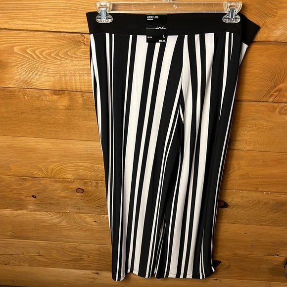 INC International Concepts Womens Striped Wide Leg Pant Black White Heritage‎ XL - Picture 6 of 11